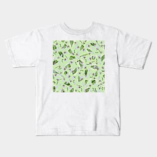 Bees and Hostas Tossed on Pale Green 5748 Kids T-Shirt